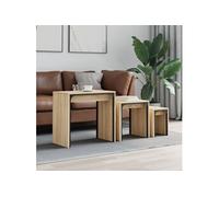 Tables basses gigognes 3 pcs chêne sonoma bois d ingénierie