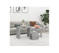 Tables Basses Gigognes Bouts de Canapé 3 pcs Gris Béton Bois d'Ingénierie vidaXL