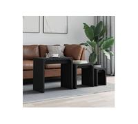 vidaXL Tables basses gigognes 3 pièces noir en bois d'ingénierie 837822