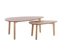 Tables basses gigognes scandinaves bois clair chêne (lot de 2) ARTIK