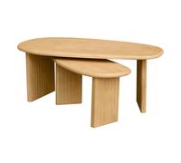 Tables basses gigognes bois clair manguier massif (lot de 2) MARBELLA