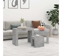 Tables Basses Gigognes Bouts de Canapé 3 pcs Gris Béton Bois d'Ingénierie vidaXL
