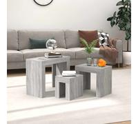 Tables Basses Gigognes Bouts de Canapé 3 pcs Gris Béton Bois d'Ingénierie vidaXL