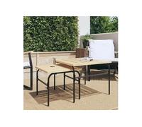 vidaXL Tables basses gigognes de jardin 2 pcs marron et noir acier, table basse de jardin, table basse de patio, support 4009307
