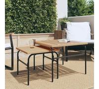 Tables basses gigognes de jardin 2 pcs marron et noir acier, table basse de jardin, table basse de patio, support 4009307