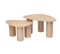 Tables basses gigognes design en bois clair (lot de 2) FOLEEN