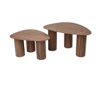 Tables basses gigognes design en bois foncé (lot de 2) FOLEEN