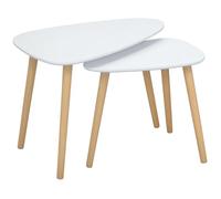 HomCom Lot de 2 tables basses – MDF 59,5×39,5×45 cm – Blanc