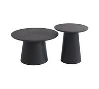 Vente-unique - Tables Basses gigognes placage chêne - Noir - PIARI
