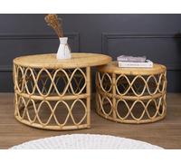 Tables basses gigognes - Rotin - Coloris : Naturel - RONITA