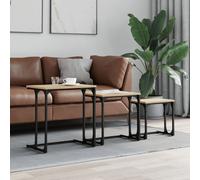 Tables Basses Gigognes Table d'Appoint Salon 3 pcs Bois d'Ingénierie vidaXL