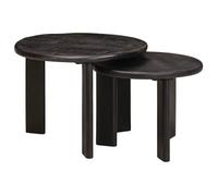Tables basses gigognes - VIDAXL - Set 2 pcs - Bois de mangue massif - Carré 50x50x40 cm - Empilable