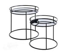 Paris Prix – Table d'appoint Mirana 52 cm – Lot de 2 Noir