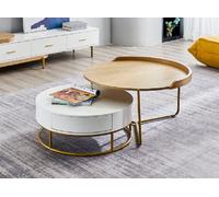 Tables basses Marron Blanc Table basse de luxe en bois JVmoebel