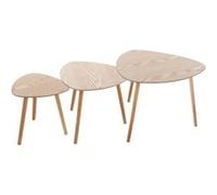 Atmosphera – Tables gigognes Mileo – Bois naturel – Lot de 3