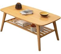 Tables basses pour le salon double couche, forte capacité de charge, texture claire, fabrication fine, bambou, pour le salon, l'appartement OF. Dimensions : 100 x 60 x 50 cm, couleur : couleur