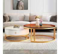 Tables basses rondes - Tables d'appoint minimalistes modernes pour salon, chambre, canapé, appartement et bureau - Petites tables centrales