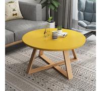 Tables Basses Rondes Tables D'appoint Pour Salon, Chambre À Coucher Table Café Scandinave Modernes Table Basse Gigogne, Assemblage Robuste Et Facile, Lot De 1/2 ( Color : Yellow , Size : 70*70*45cm )