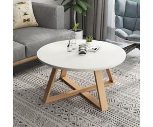 Tables Basses Rondes Tables D'appoint Pour Salon, Chambre À Coucher Table Café Scandinave Modernes Table Basse Gigogne, Assemblage Robuste Et Facile, Lot De 1/2 ( Color : White , Size : 70*70*45cm )