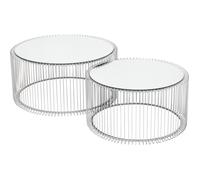 Tables basses rondes Wire set de 2 argentées Kare Design