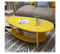 Tables basses Table basse Table à cocktail industrielle à 2 couches Robuste utilisée pour la chambre à coucher, le salon, la table à thé, les tables d'appoint de table TV (couleur : jaune) (jaune)
