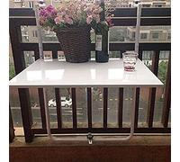 Tables basses Tables de service Étagères flottantes balcon suspendus table de garde- corps extérieure étagères flottantes suspendues avec table à feuilles murales à hauteur variable pour patio, jardin