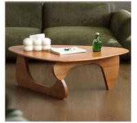 Tables Basses Triangulaires pour Le Salon, Petite Table Basse, Table Centrale en Bois de Chêne, Table Centrale pour Petit Espace, Bureau à Domicile,Cherry,43.3in/110cm