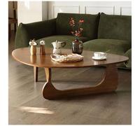 Tables Basses Triangulaires pour Le Salon, Petite Table Basse, Table Centrale en Bois de Chêne, Table Centrale pour Petit Espace, Bureau à Domicile,Walnut,50.3in/128cm