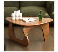 Tables Basses Triangulaires pour Le Salon, Petite Table Basse, Table Centrale en Bois de Chêne, Table Centrale pour Petit Espace, Bureau à Domicile,Cherry,35.4in/90cm