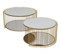 Kare Design Tables Basses Wire Double Laiton Set de 2