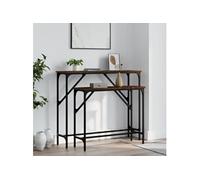 Vidaxl Tables Console 2 Pcs Chêne Marron Bois D'ingénierie Marron