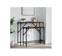 Tables console 2 pcs chêne marron bois d'ingénierie 834144