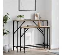 Vidaxl Tables Console 2 Pcs Chêne Sonoma Bois D'ingénierie Marron