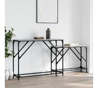 Vidaxl Tables Console Gigognes 2 Pcs Sonoma Gris Bois D'ingénierie Marron