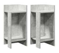 vidaXL Tables d'appoint 2 pcs avec étagère gris béton 25,5x27x60 cm