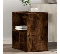 Tables d'appoint 2 pcs chêne fumé 50x30x50 cm Bois d'ingénierie,Table d'appoint en Bois d'ingénierie, Design Tendance et Grand Espace de Rangement pour Vos Essentiels Tables d'appoint