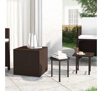 vidaXL Tables d'appoint 3 pcs Marron résine tressée, Table Basse, Bout de canapé, Table à thé, Table, Table Console, Table téléphonique