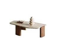 Tables d'appoint Chambre Créative, Forme Spéciale Travertin Table Basse, Rétro, Bois Massif, Hôtel, Espace de Rangement, Salon, Décoration, Meubles Tables Basses Pour Le Salon(130x72x35cm)