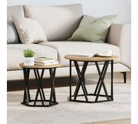 Tables D'appoint Empilables Vidaxl 2 Pcs En Bois D'ingénierie Chêne Artisanal