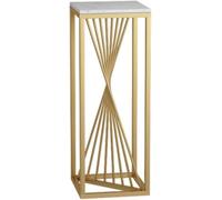 Tables d'appoint en marbre - Grand présentoir fin en métal - Pot de fleurs pour coin intérieur, meubles de salon (taille : 80 cm, couleur : blanc) (blanc, 100 cm)
