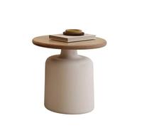 Tables D'appoint Petit Appartement Simple Table Basse Moderne Salon Maison Nouvelle Ronde Style crème en Bois Massif(50 * 50 * 44)
