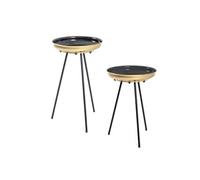 Paris Prix Tables d'Appoint Alice 66 cm Noir & Or – Lot de 2
