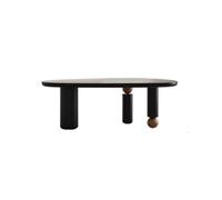 Tables D'appoint Table Basse de Forme spéciale Petit Appartement Salon Table à thé Noire Longue for la Maison