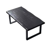Tables D'appoint Table Basse en Bois Massif, Minimaliste, for Salon, Maison, Petit Appartement, Fabrication de thé, Mobile, Wabi-sabi, carrée, Moderne(C-120cm)