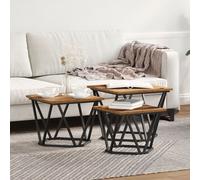 Tables D'appoint Vidaxl 3 Pcs En Vieux Bois En Bois Reconstitué