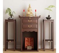 Tables D'autel pour Espace Sacré, Armoire D'Autel pour La Maison avec Plateau Coulissant Rétractable et Tiroir de Rangement, Bouddha Autel pour Statues de Bouddha, Méditation(Brown)