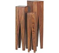 tables de bois WOHNLING Sheesham ensemble de 3 tables téléphoniques stand Regal New