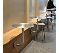 Tables de café murales en Acier Inoxydable, Petite Table Ronde pour la Maison, Le Bar, la Cuisine, Le café, l'extérieur, Petites Tables d'appoint - Facile à Nettoyer(50x50x45cm)