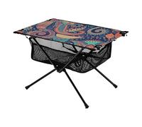 Tables de camping style ethnique cachemire cajou fleur jambon tatouage rectangulaire Oxford table de plage pliante avec sac de transport pour extérieur cuisine pique-nique