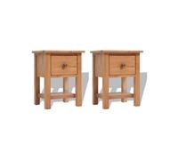 vidaXL Tables de chevet 2 pcs 36x30x47 cm bois de chêne massif 3053416